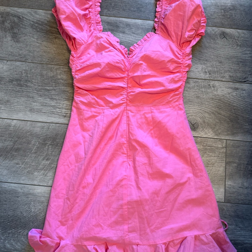 Pink Ruched Mini Dress - Picture 2 of 4